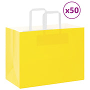Vidaxl papieren zakken 50 st met hengsels 32x17x25 cm geel - afbeelding 1