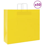 Vidaxl papieren zakken 50 st met hengsels 54x15x49 cm geel - afbeelding 1