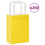 Vidaxl papieren zakken 250 st met hengsels 15x8x21 cm geel - afbeelding 1