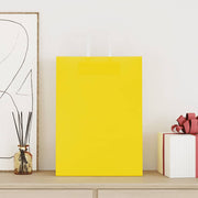 Vidaxl papieren zakken 250 st met hengsels 32x17x44 cm geel - afbeelding 2