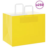 Vidaxl papieren zakken 250 st met hengsels 32x22x24 cm geel - afbeelding 1