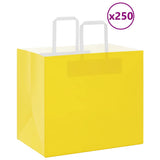 Vidaxl papieren zakken 250 st met hengsels 32x22x28 cm geel - afbeelding 1
