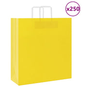 Vidaxl papieren zakken 250 st met hengsels 45x17x48 cm geel - afbeelding 1