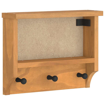 Vidaxl wandkapstok sandnes 45x12x35 cm massief grenenhout