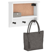 Vidaxl wandkapstok sandnes wit 45x12x35 cm massief grenenhout - afbeelding 1