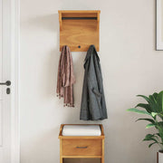Vidaxl wandkapstok sandnes 43x30x42 cm massief grenenhout - afbeelding 3