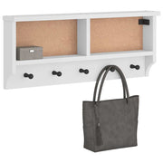 Vidaxl wandkapstok sandnes wit 87x12x35 cm massief grenenhout - afbeelding 1