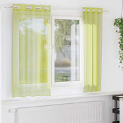 Vidaxl gordijnen voile met doorvoertules 2 st 140x140 cm appelgroen - afbeelding 1