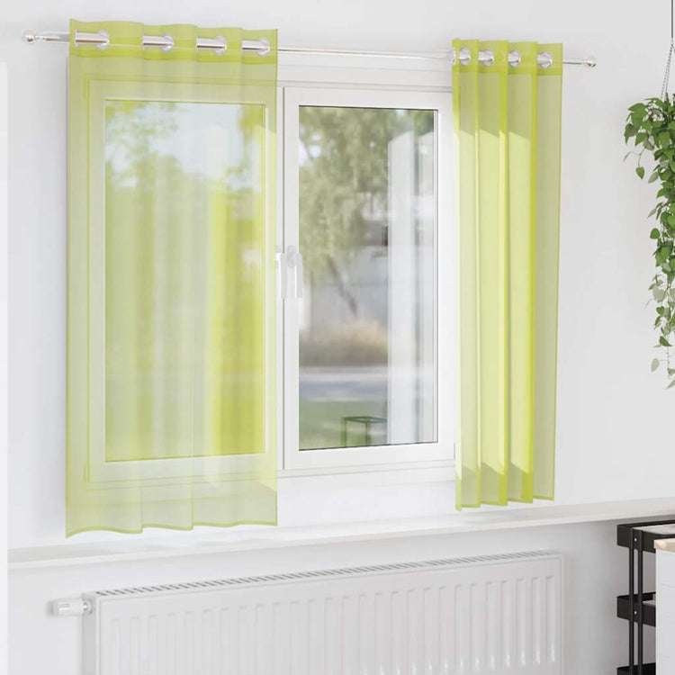 Vidaxl gordijnen voile met doorvoertules 2 st 140x140 cm appelgroen