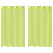 Vidaxl gordijnen voile met doorvoertules 2 st 140x175 cm appelgroen - afbeelding 2