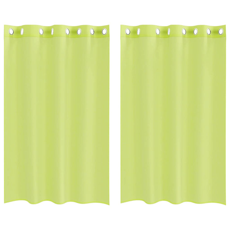 Vidaxl gordijnen voile met doorvoertules 2 st 140x175 cm appelgroen
