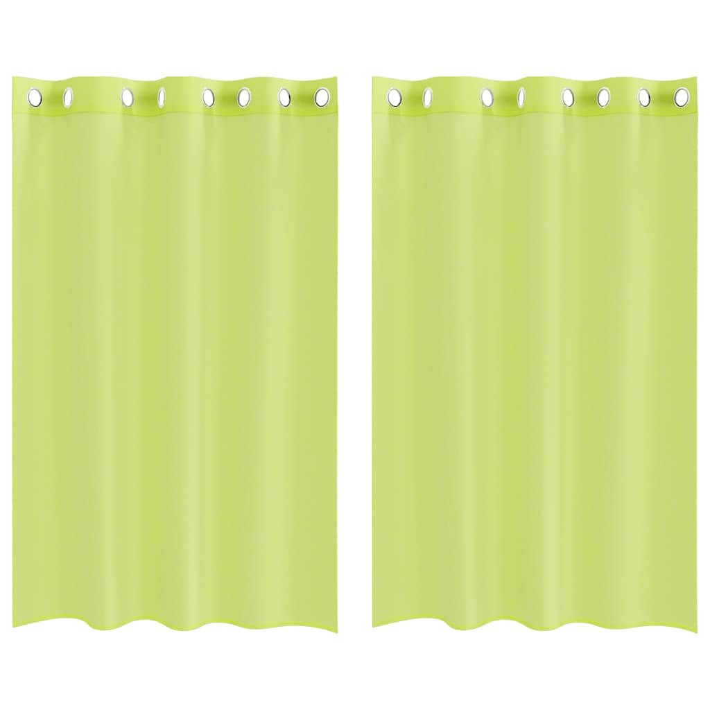 Vidaxl gordijnen voile met doorvoertules 2 st 140x175 cm appelgroen