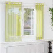 Vidaxl gordijnen voile met doorvoertules 2 st 140x175 cm appelgroen - afbeelding 1