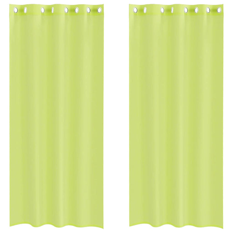 Vidaxl gordijnen voile met doorvoertules 2 st 140x225 cm appelgroen