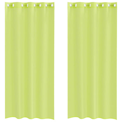 Vidaxl gordijnen voile met doorvoertules 2 st 140x245 cm appelgroen