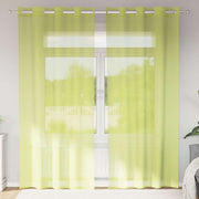 Vidaxl gordijnen voile met doorvoertules 2 st 140x245 cm appelgroen - afbeelding 1