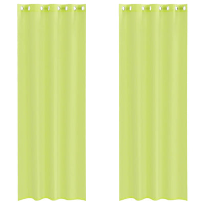 Vidaxl gordijnen voile met doorvoertules 2 st 140x260 cm appelgroen