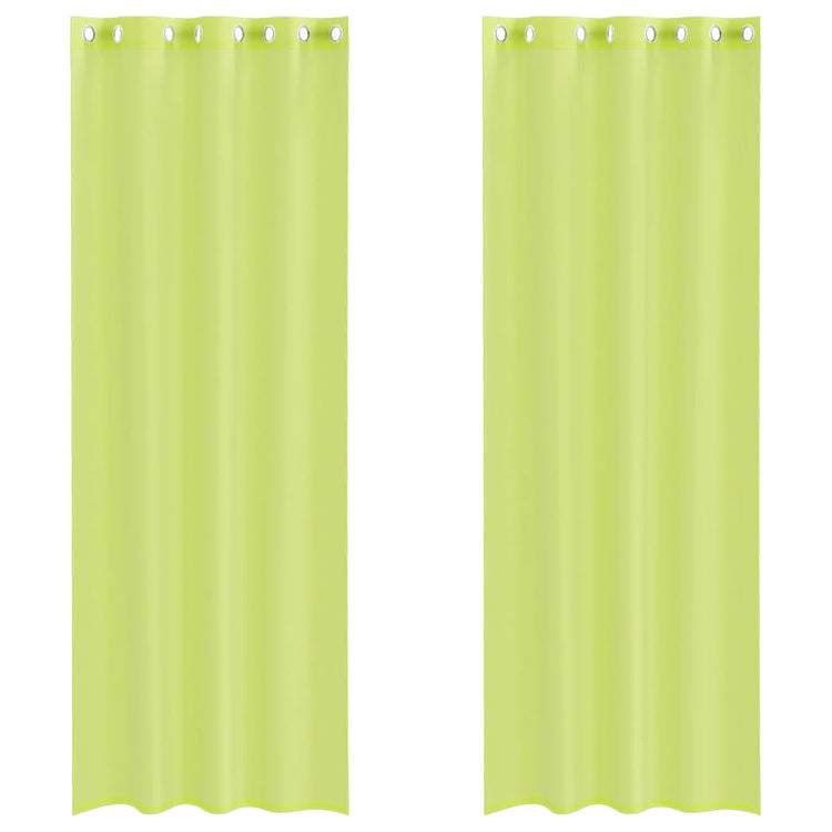 Vidaxl gordijnen voile met doorvoertules 2 st 140x260 cm appelgroen