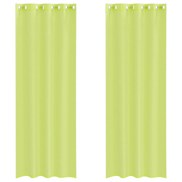 Vidaxl voile gordijnen met doorvoertules 2 st 140x300 cm appelgroen