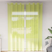 Vidaxl voile gordijnen met doorvoertules 2 st 140x300 cm appelgroen - afbeelding 1