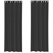 Vidaxl gordijnen voile met doorvoertules 2 st 140x260 cm zwart - afbeelding 2