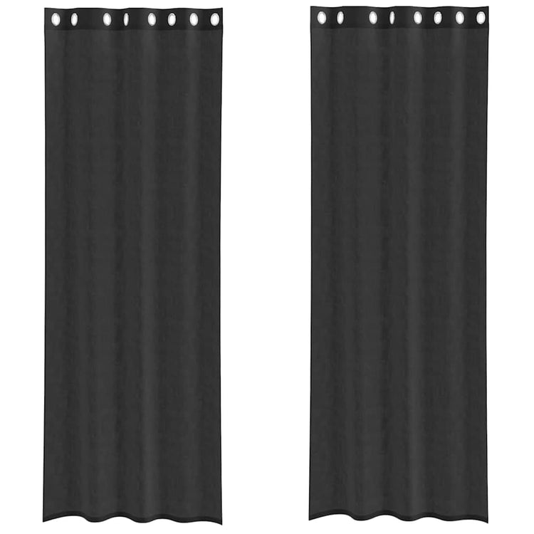 Vidaxl gordijnen voile met doorvoertules 2 st 140x260 cm zwart
