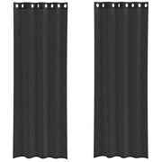 Vidaxl gordijnen voile met doorvoertules 2 st 140x300 cm zwart - afbeelding 2