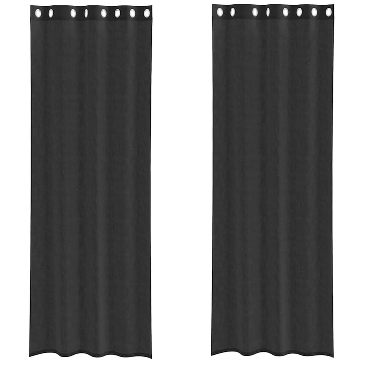 Vidaxl gordijnen voile met doorvoertules 2 st 140x300 cm zwart