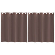 Vidaxl gordijnen voile met doorvoertules 2 st 140x140 cm bruin - afbeelding 2