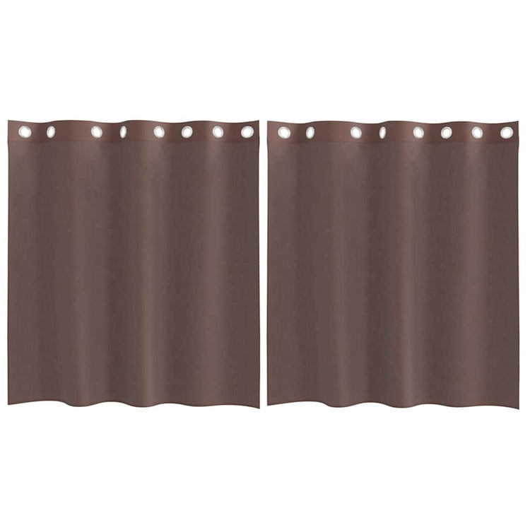 Vidaxl gordijnen voile met doorvoertules 2 st 140x140 cm bruin