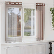 Vidaxl gordijnen voile met doorvoertules 2 st 140x140 cm bruin - afbeelding 1