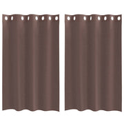 Vidaxl gordijnen voile met doorvoertules 2 st 140x175 cm bruin - afbeelding 2