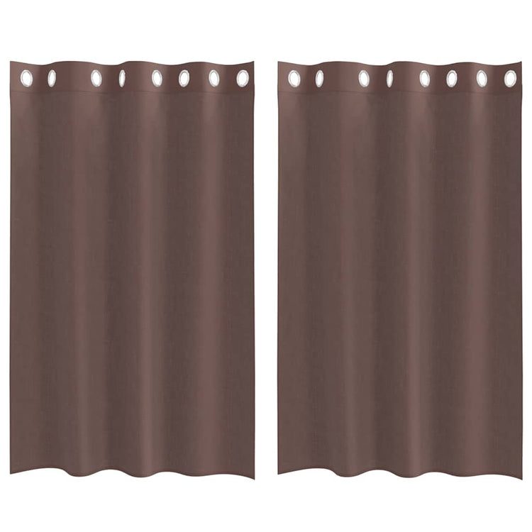 Vidaxl gordijnen voile met doorvoertules 2 st 140x175 cm bruin