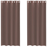 Vidaxl gordijnen voile met doorvoertules 2 st 140x225 cm bruin - afbeelding 2
