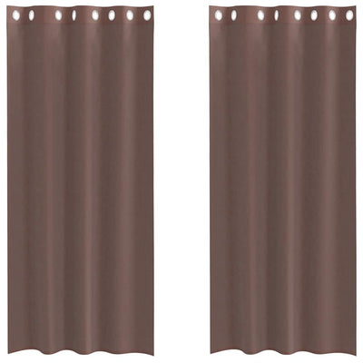Vidaxl gordijnen voile met doorvoertules 2 st 140x225 cm bruin