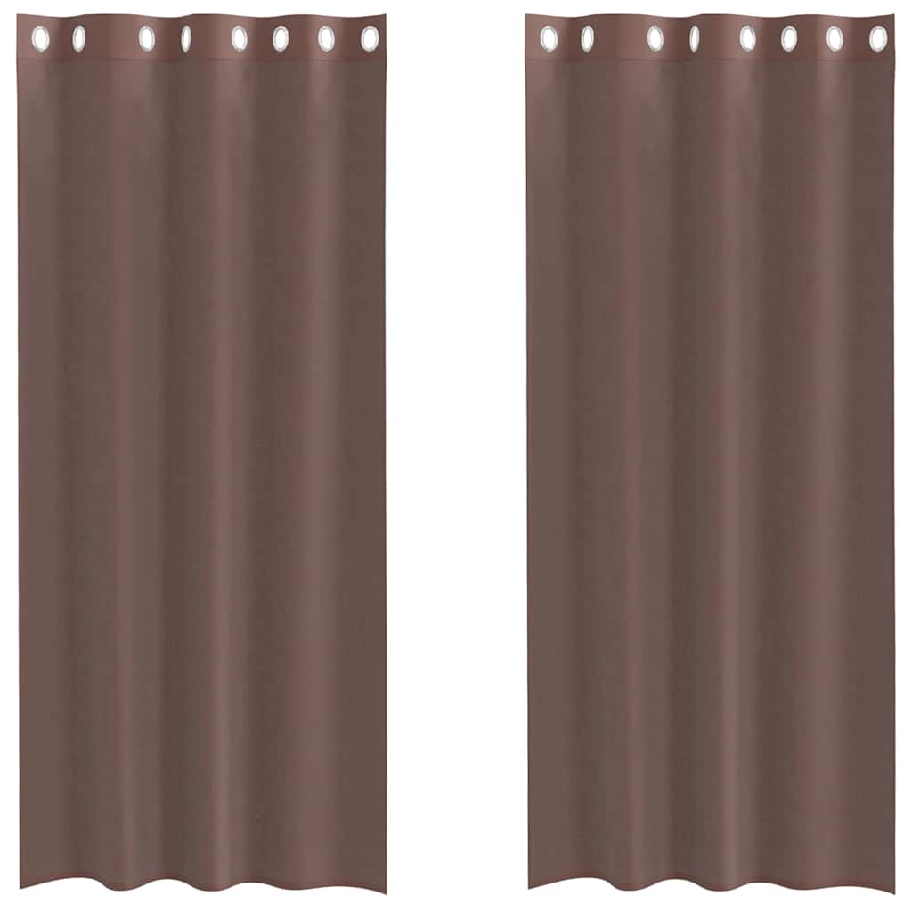 Vidaxl gordijnen voile met doorvoertules 2 st 140x225 cm bruin
