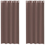 Vidaxl gordijnen voile met doorvoertules 2 st 140x245 cm bruin - afbeelding 2