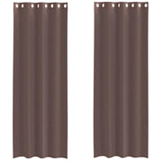 Vidaxl gordijnen voile met doorvoertules 2 st 140x260 cm bruin - afbeelding 2