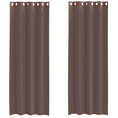 Vidaxl gordijnen voile met doorvoertules 2 st 140x260 cm bruin