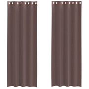 Vidaxl gordijnen voile met doorvoertules 2 st 140x300 cm bruin - afbeelding 2