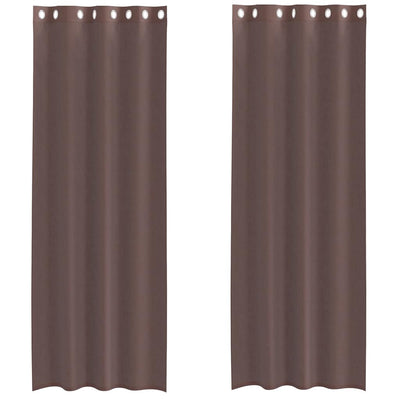 Vidaxl gordijnen voile met doorvoertules 2 st 140x300 cm bruin