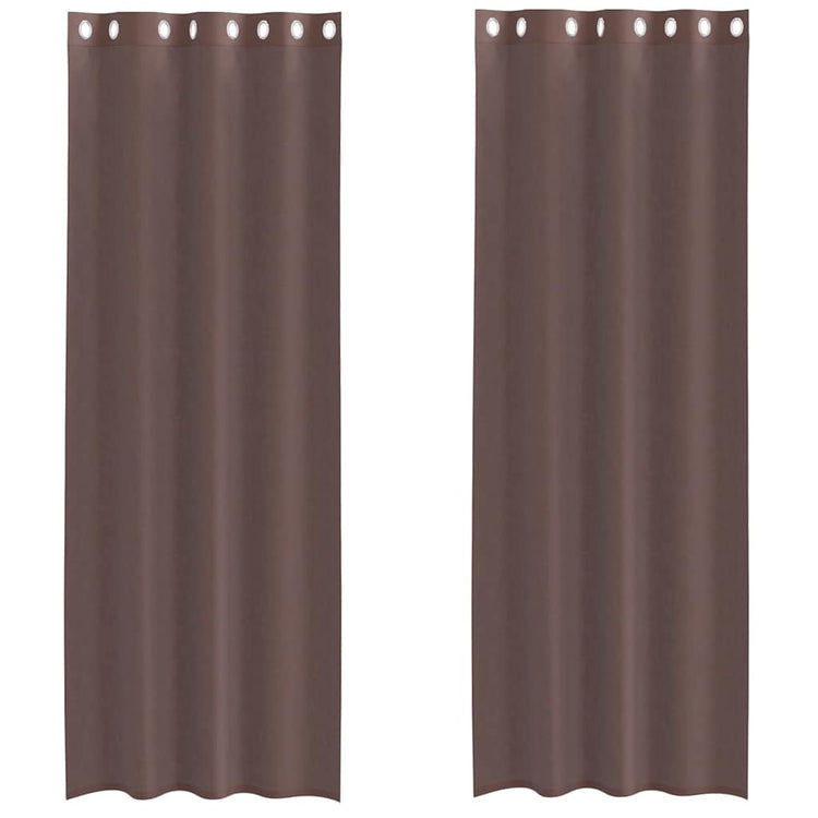 Vidaxl gordijnen voile met doorvoertules 2 st 140x300 cm bruin