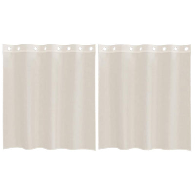 Vidaxl gordijnen voile met doorvoertules 2 st 140x140 cm crèmekleurig