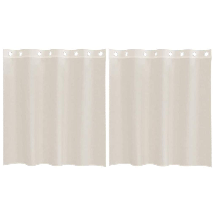 Vidaxl gordijnen voile met doorvoertules 2 st 140x140 cm crèmekleurig