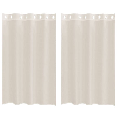 Vidaxl gordijnen voile met doorvoertules 2 st 140x175 cm crèmekleurig