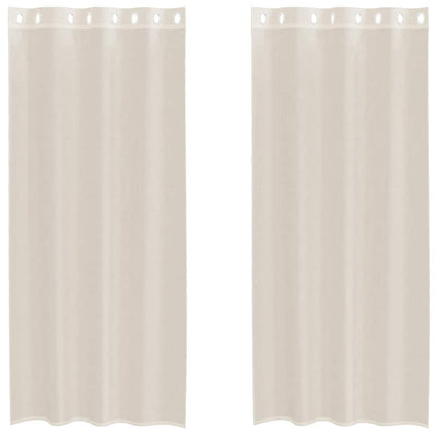 Vidaxl gordijnen voile met doorvoertules 2 st 140x225 cm crèmekleurig