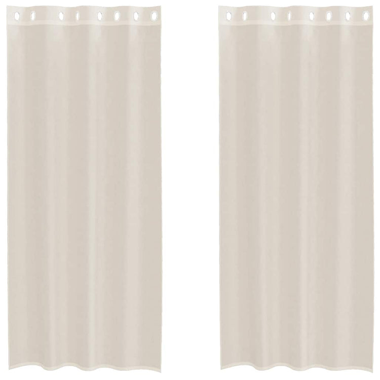 Vidaxl gordijnen voile met doorvoertules 2 st 140x225 cm crèmekleurig
