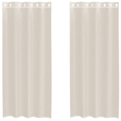 Vidaxl gordijnen voile met doorvoertules 2 st 140x245 cm crèmekleurig