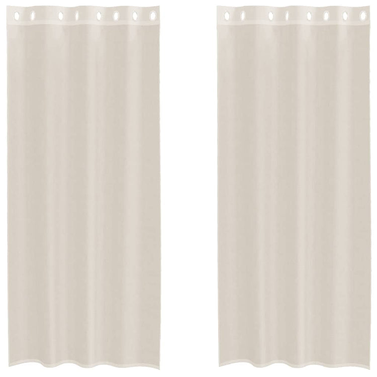 Vidaxl gordijnen voile met doorvoertules 2 st 140x245 cm crèmekleurig