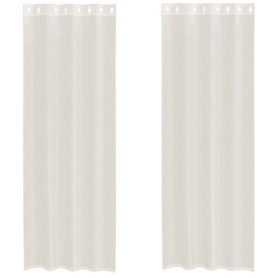 Vidaxl gordijnen voile met doorvoertules 2 st 140x260 cm crèmekleurig